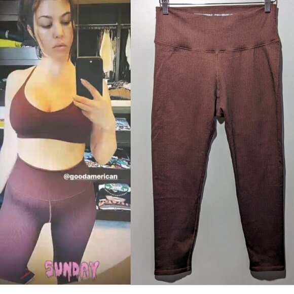 Good American | Seamless Rib Leggings in Chocolate - Picture 1 of 10